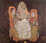 Egon Schiele Moth with two Children Sweden oil painting artist